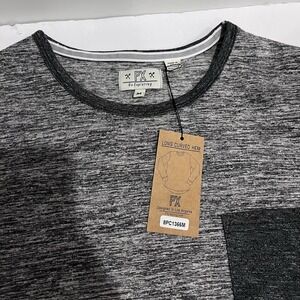 PX Mens Shirt Medium Rugged Thick Weave Patch Pocket Quality Curved Hem Gray NWT